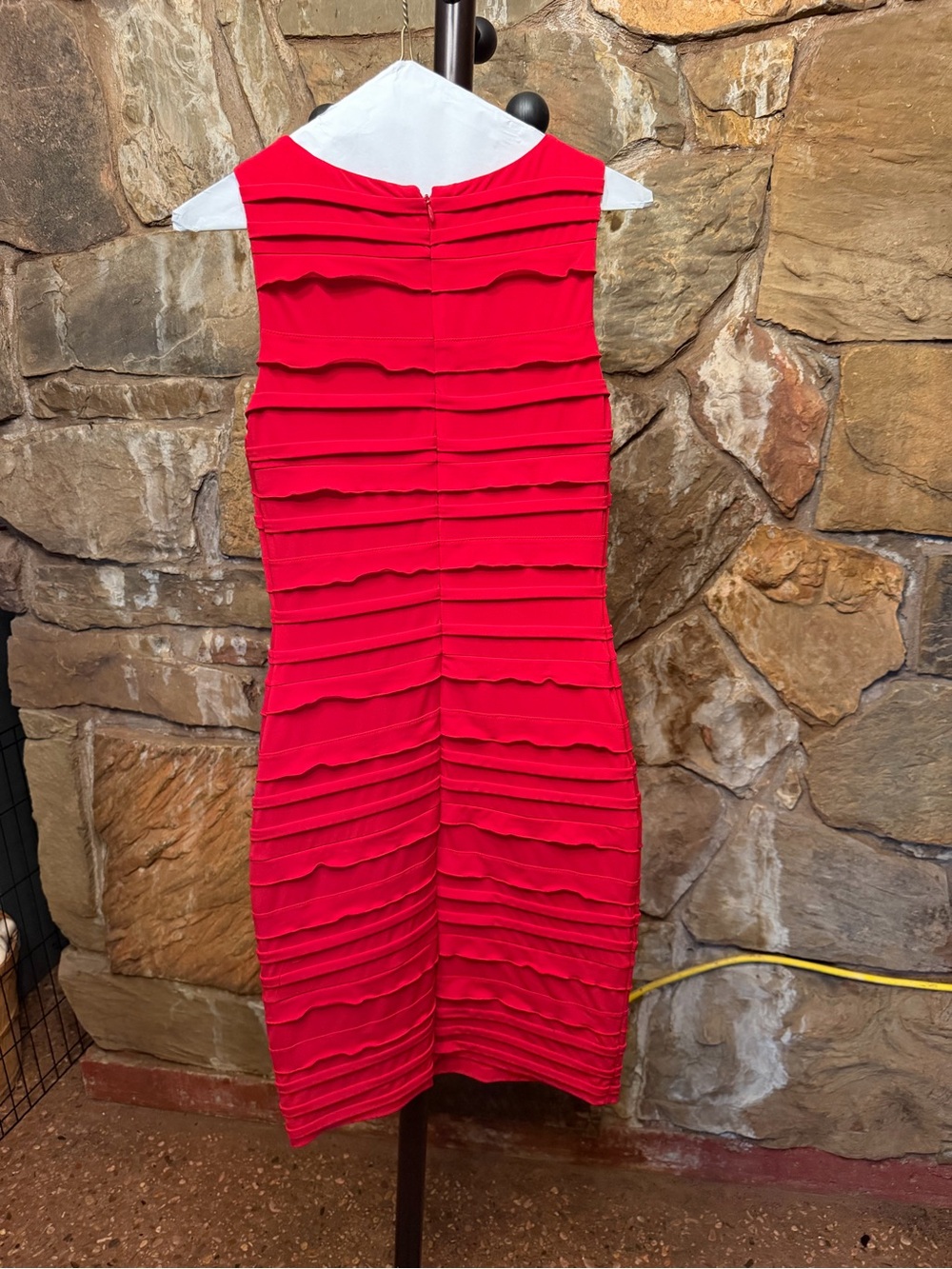 Calvin Klein Red Ruffled Sheath Mini Dress - Picture 2 of 4